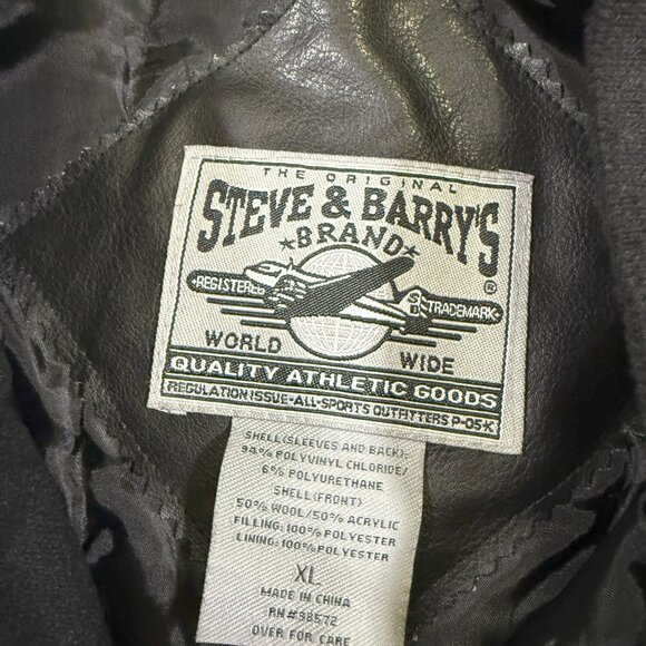 Vtg Steve & Barrys Hip Hop Embroidered America Pleather Varsity Club Jacket XL - Picture 4 of 7